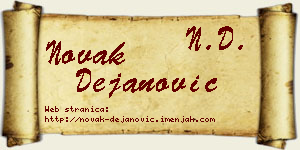 Novak Dejanović vizit kartica